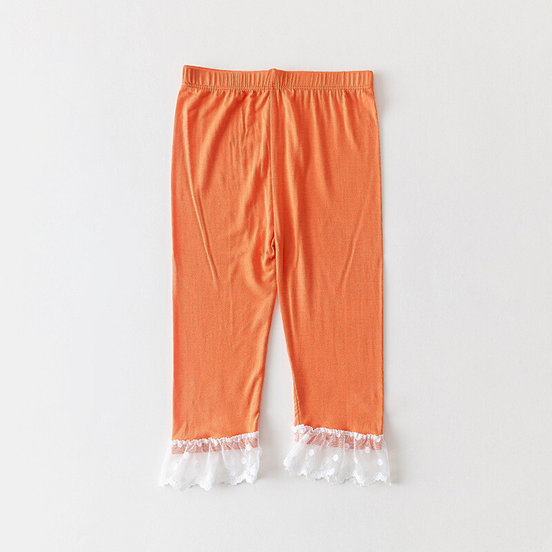 Vaikiški drabužiai 2024 m. vasaros nėriniuotos nėriniuotos nėriniuotos modalinės vaikiškos septynių taškų tamprės mergaitėms penkių taškų pėdkelnės urmu