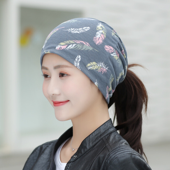 Plona, minkšta megztinė kepurė moterims pavasariui ir rudeniui, daugiafunkcinė lengva šaliko, galvos apsauga, miego kepurė, svorį ribojanti kepurė