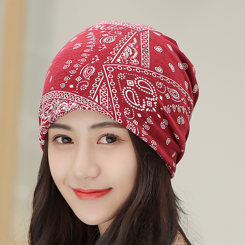 Plona, minkšta megztinė kepurė moterims pavasariui ir rudeniui, daugiafunkcinė lengva šaliko, galvos apsauga, miego kepurė, svorį ribojanti kepurė