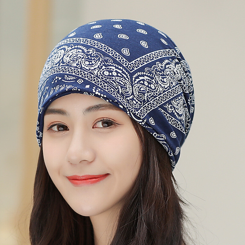 Plona, minkšta megztinė kepurė moterims pavasariui ir rudeniui, daugiafunkcinė lengva šaliko, galvos apsauga, miego kepurė, svorį ribojanti kepurė