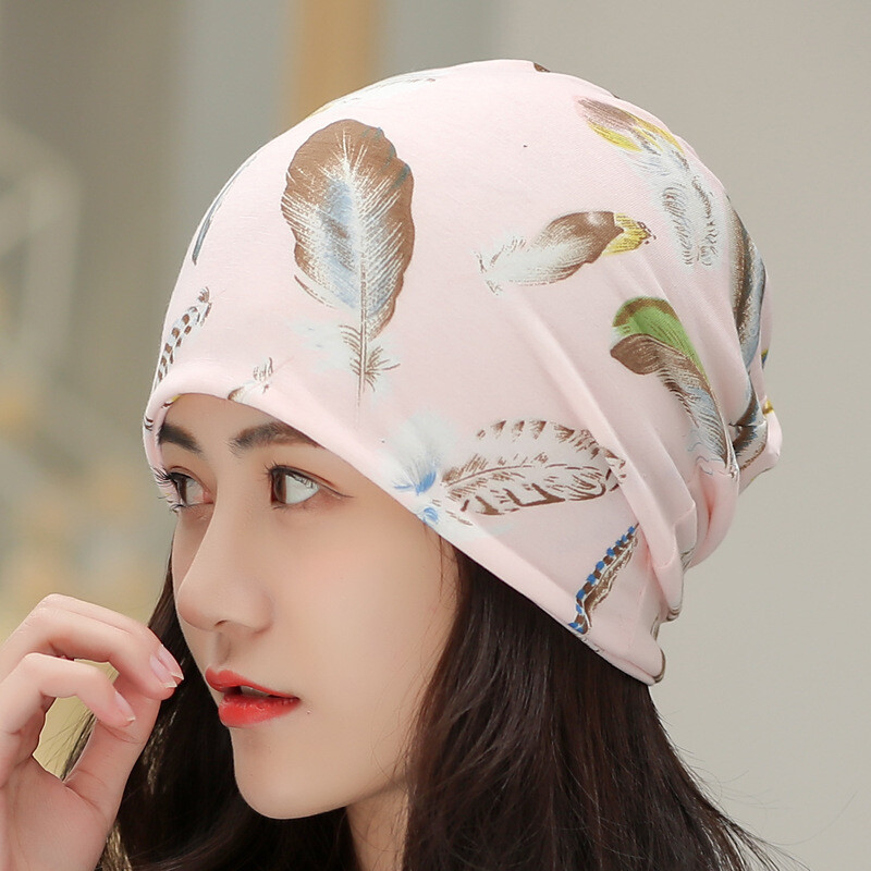 Plona, minkšta megztinė kepurė moterims pavasariui ir rudeniui, daugiafunkcinė lengva šaliko, galvos apsauga, miego kepurė, svorį ribojanti kepurė