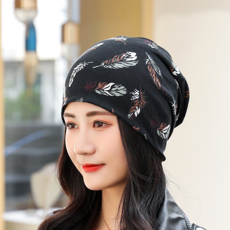 Plona, minkšta megztinė kepurė moterims pavasariui ir rudeniui, daugiafunkcinė lengva šaliko, galvos apsauga, miego kepurė, svorį ribojanti kepurė