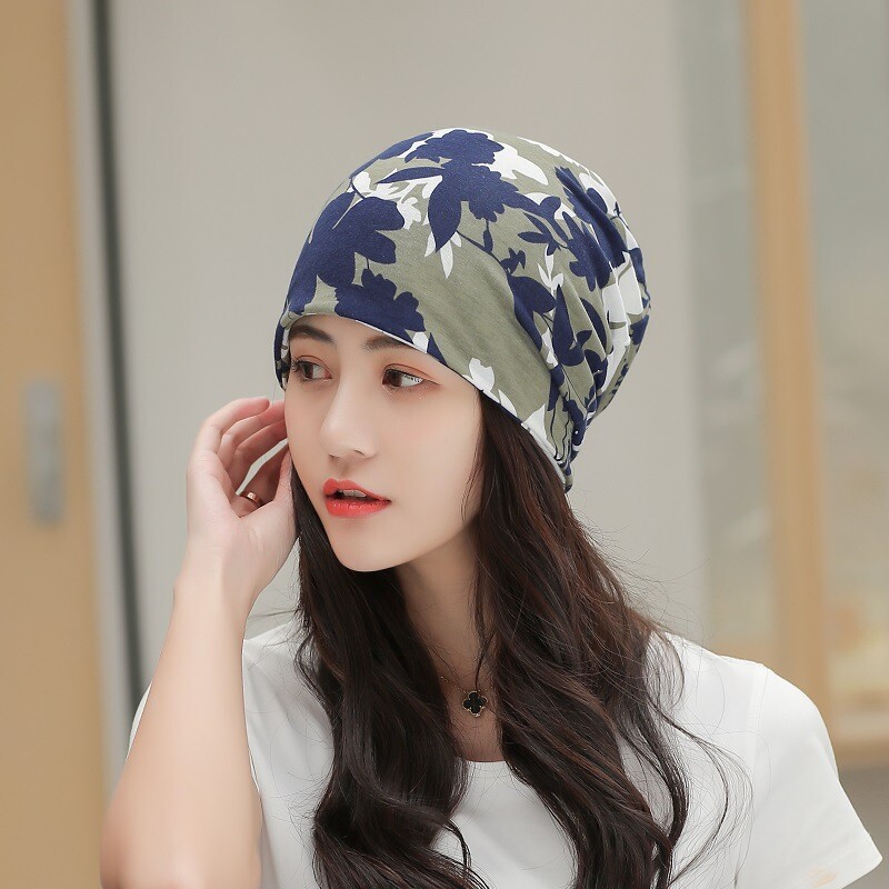 Plona, minkšta megztinė kepurė moterims pavasariui ir rudeniui, daugiafunkcinė lengva šaliko, galvos apsauga, miego kepurė, svorį ribojanti kepurė