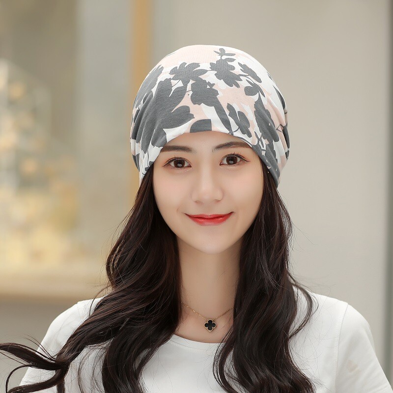 Plona, minkšta megztinė kepurė moterims pavasariui ir rudeniui, daugiafunkcinė lengva šaliko, galvos apsauga, miego kepurė, svorį ribojanti kepurė