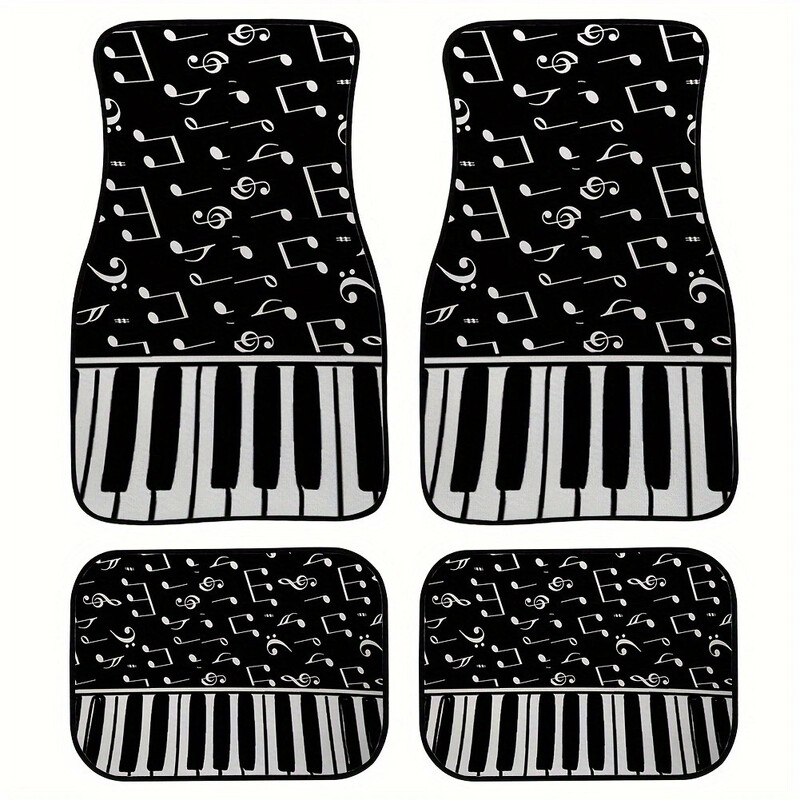 Keturių retro bohemiško stiliaus automobilių kilimėlių rinkinys, atsparūs purvui ir dilimui