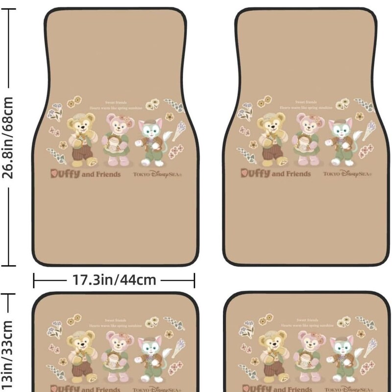 Keturių retro bohemiško stiliaus automobilių kilimėlių rinkinys, atsparūs purvui ir dilimui