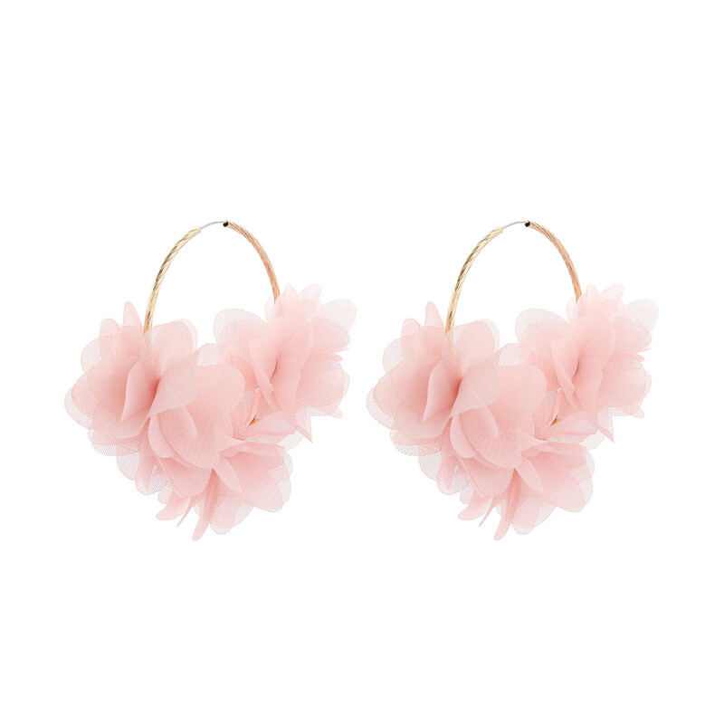 Σούπερ νεράιδα, νέα σκουλαρίκια με υπερβολικά λουλούδια, προσωπικότητα, μόδα, μποέμ σκουλαρίκια με μεγάλα στρογγυλά πέταλα