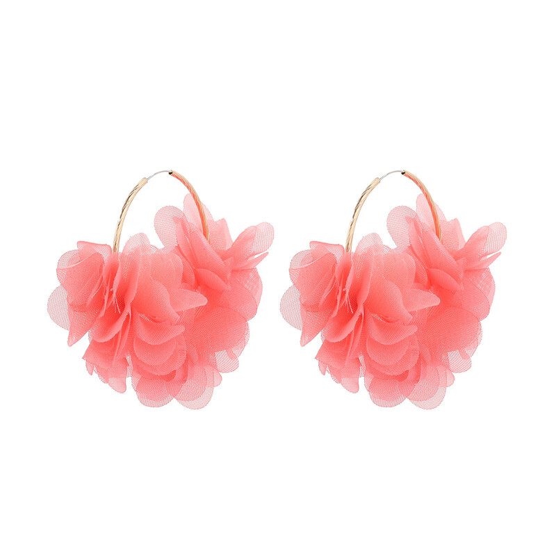 Σούπερ νεράιδα, νέα σκουλαρίκια με υπερβολικά λουλούδια, προσωπικότητα, μόδα, μποέμ σκουλαρίκια με μεγάλα στρογγυλά πέταλα