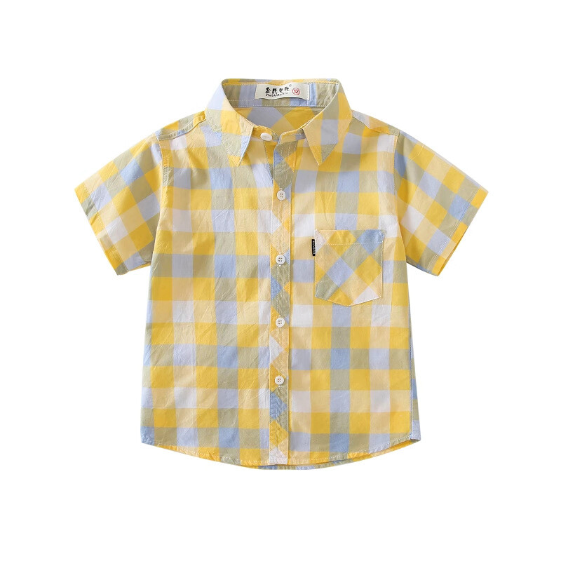 Īsroku krekli zēniem no tīras kokvilnas, bērnu apģērbs vidējiem un lieliem izmēriem, bērnu topi, rūtaini mazuļu krekli, moderni īsroku krekli meitenēm