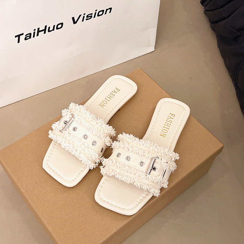 Καλοκαίρι 2025 Νέα ευρωπαϊκά και αμερικανικά σανδάλια μεγάλου μεγέθους εξωτερικού εμπορίου, άνετα για διασημότητες με επίπεδο πάτο, ίσια, casual σανδάλια θαλάσσης με στόμιο ψαριού