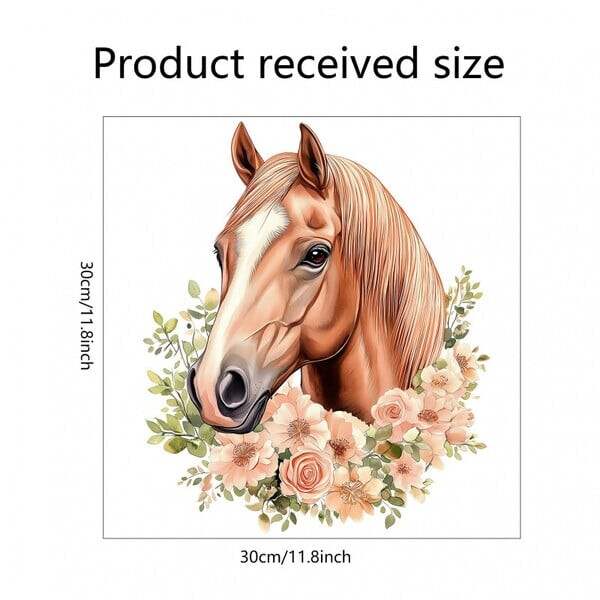 Αυτοκόλλητα τοίχου με λουλούδια και άλογα, αυτοκόλλητα διασυνοριακής χρήσης, αφαιρούμενα αυτοκόλλητα τοίχου