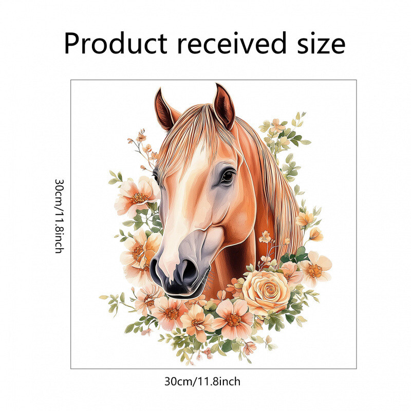 Αυτοκόλλητα τοίχου με λουλούδια και άλογα, αυτοκόλλητα διασυνοριακής χρήσης, αφαιρούμενα αυτοκόλλητα τοίχου