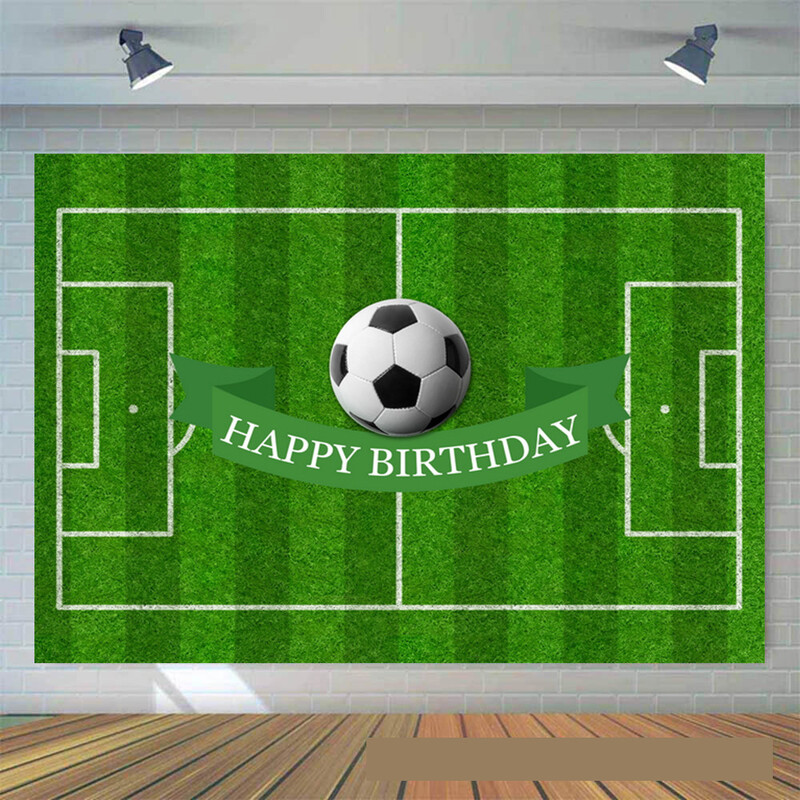 Jalgpalli sünnipäeva taust kangast staadioni muru jalgpalliväljak laste fotograafia taust kangast tordilaua kaunistus bänneri paigutus