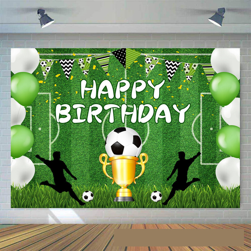 Jalgpalli sünnipäeva taust kangast staadioni muru jalgpalliväljak laste fotograafia taust kangast tordilaua kaunistus bänneri paigutus