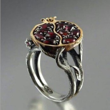 Επιθυμία για διασυνοριακό, ζεστό-πωλούμενο δαχτυλίδι κοσμημάτων από μαύρο χρυσό γρανάτη, ρετρό δημιουργικό, γυναικείο χειροποίητο δαχτυλίδι κοσμημάτων, εξαιρετικά κατασκευασμένο