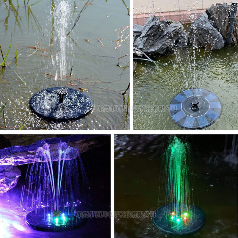 Saulės energija varomas su baterija ir LED šviesos fontanu, sodo fontanas su tvenkiniu ir apsauga nuo vandens