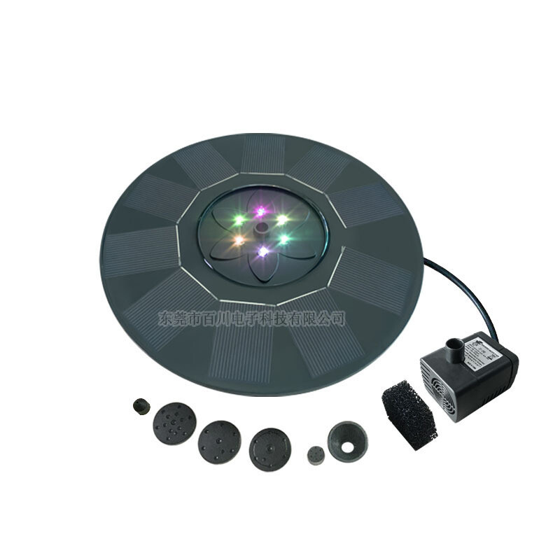 Saulės energija varomas su baterija ir LED šviesos fontanu, sodo fontanas su tvenkiniu ir apsauga nuo vandens