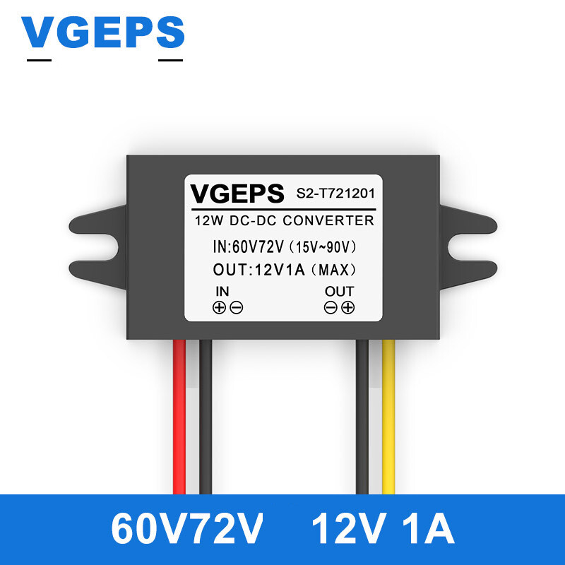 72V, 60V, 48V, 36V, 24V į 12V nuolatinės įtampos keitiklis, automobilyje montuojamas DC-DC įtampos mažinimo modulis