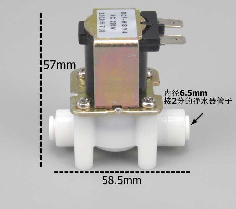 Пластмасов нормално затворен електромагнитен клапан DC/AC входен клапан за вода 4 точки 6 точки маркуч с външна резба 2 точки контролен клапан за пречистване на вода