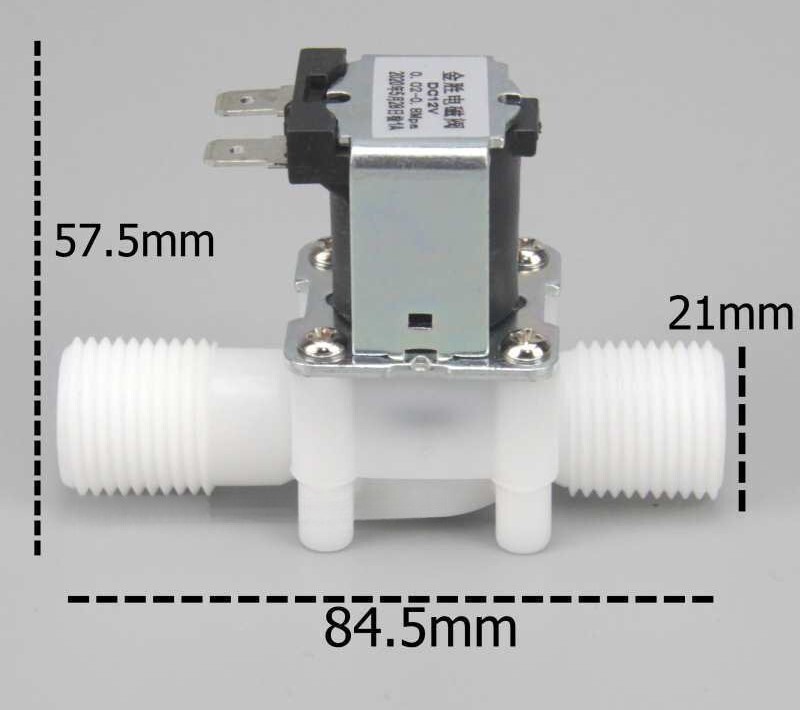 Пластмасов нормално затворен електромагнитен клапан DC/AC входен клапан за вода 4 точки 6 точки маркуч с външна резба 2 точки контролен клапан за пречистване на вода