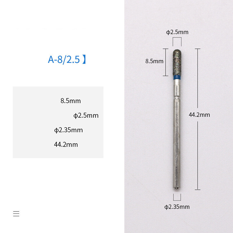 Dantų priežiūros medžiagos, mažo greičio deimantinių šlifavimo galvučių serija dantų priežiūros priemonėms, deimantinė šlifavimo galvutė, šlifavimo ir drožimo šlifavimo galvutė