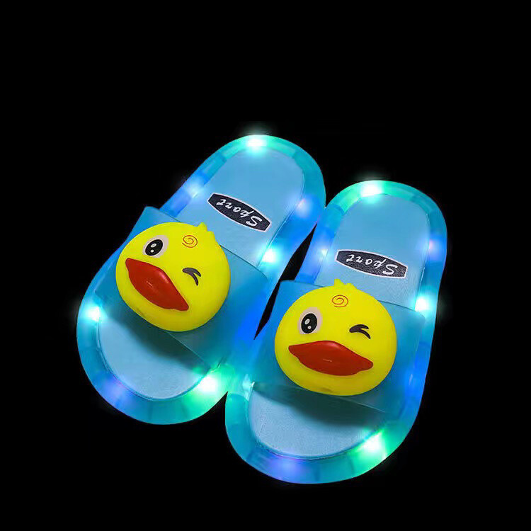 Bērnu čības zēniem un meitenēm, vasarīgas mīlīgas interneta slavenības, mirgojošas gaismas čības mājām, mīksta zole, multfilmu bērnu iešļūcenes lietošanai iekštelpās un ārā