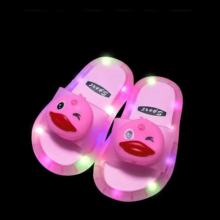 Bērnu čības zēniem un meitenēm, vasarīgas mīlīgas interneta slavenības, mirgojošas gaismas čības mājām, mīksta zole, multfilmu bērnu iešļūcenes lietošanai iekštelpās un ārā