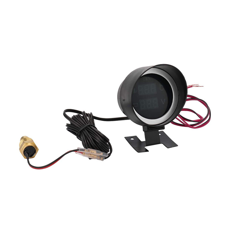 Automobiliui modifikuotas apvalus LED prietaisas 10 mm automobilio vandens temperatūros matuoklis, apvalus skaitmeninis vandens temperatūros matuoklis su LED prietaisu