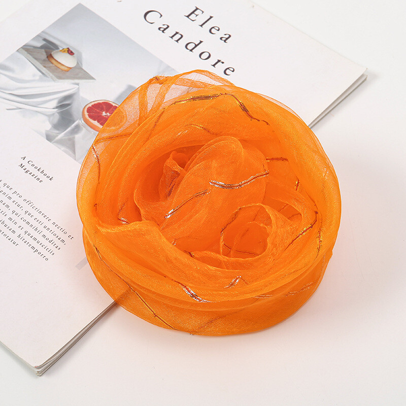 Нов 60 см сценичен шал, плътен цвят, златен, органза, детски шал за танцови представления в детска градина