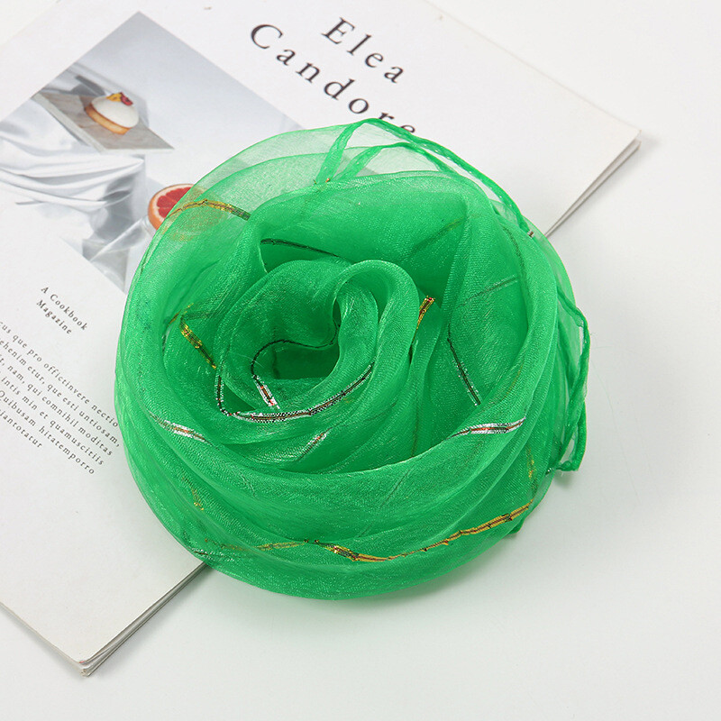 Нов 60 см сценичен шал, плътен цвят, златен, органза, детски шал за танцови представления в детска градина