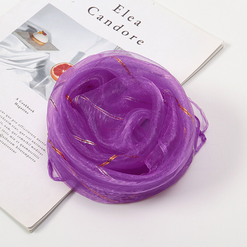 Нов 60 см сценичен шал, плътен цвят, златен, органза, детски шал за танцови представления в детска градина