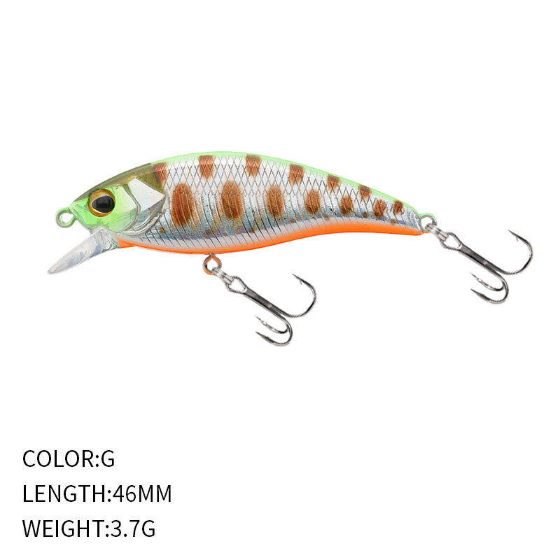 Δόλωμα ψαρέματος 46mm/3.7g, Βυθιζόμενο μίνι ψαράκι, Σκληρό δόλωμα, Βιονικό δόλωμα για ψάρεμα σε ρυάκι, Γλυκού νερού, 9196