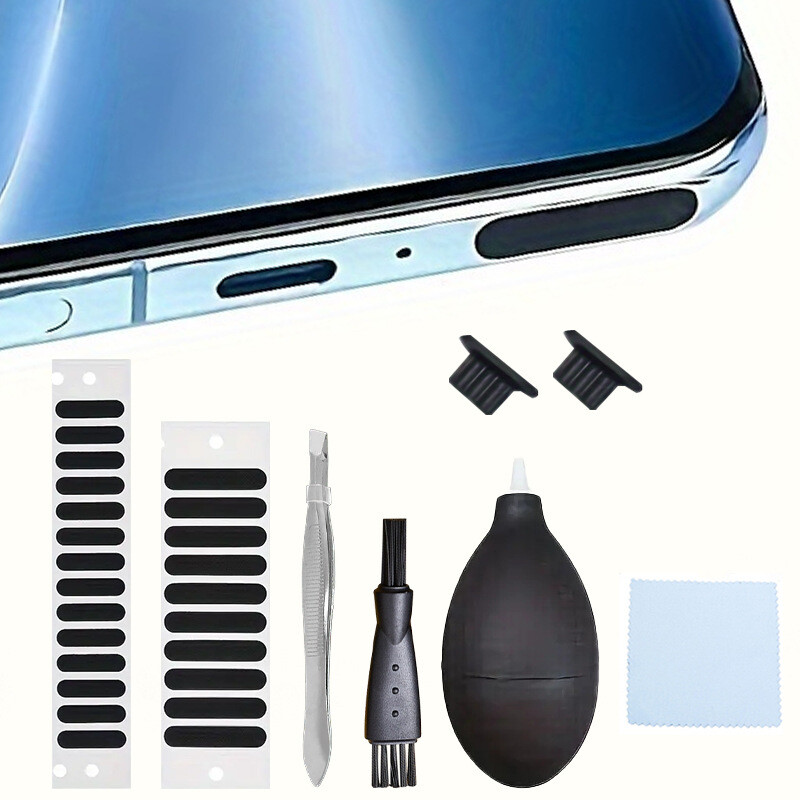 Mobiliųjų telefonų valymo ir priežiūros rinkinys, tinkantis „iPhone“ / C tipo mobiliųjų telefonų, klaviatūros ir kompiuterių kištukų dulkių siurblių valymui