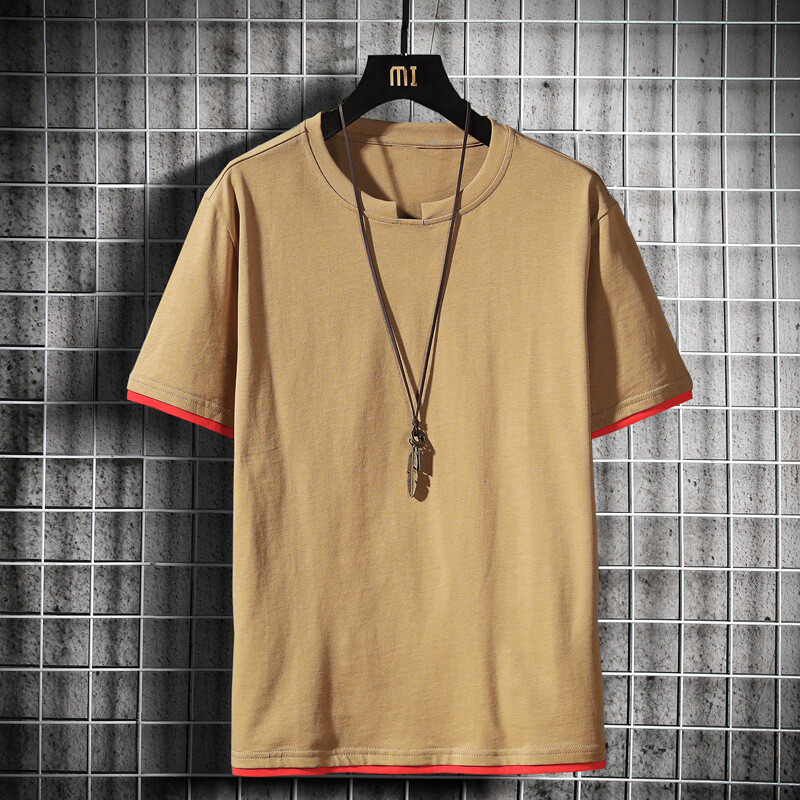 Muška majica kratkih rukava s okruglim izrezom, ljetna, korejski stil, moderno zgodno ležerno odijelo, svestran muški top