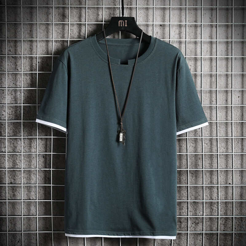 Muška majica kratkih rukava s okruglim izrezom, ljetna, korejski stil, moderno zgodno ležerno odijelo, svestran muški top