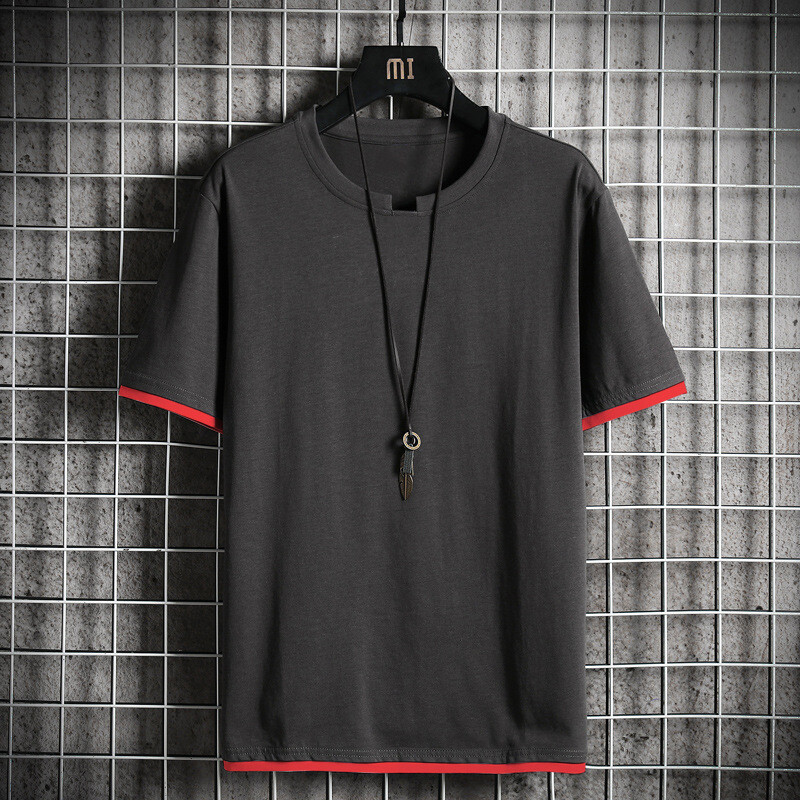Muška majica kratkih rukava s okruglim izrezom, ljetna, korejski stil, moderno zgodno ležerno odijelo, svestran muški top