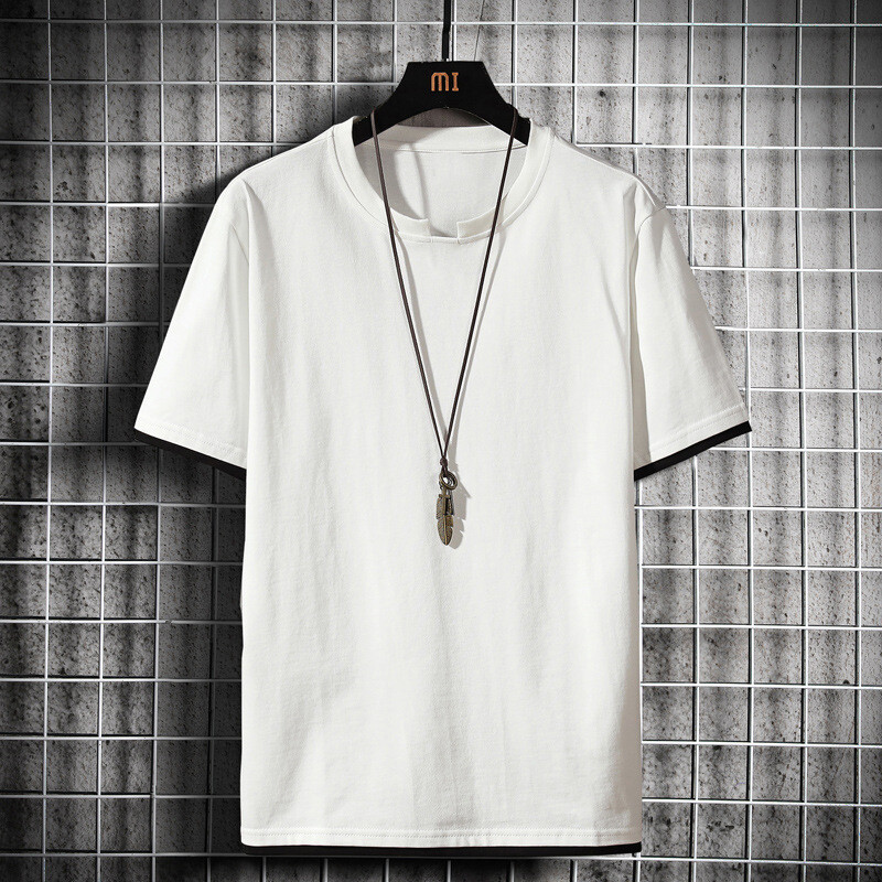 Muška majica kratkih rukava s okruglim izrezom, ljetna, korejski stil, moderno zgodno ležerno odijelo, svestran muški top