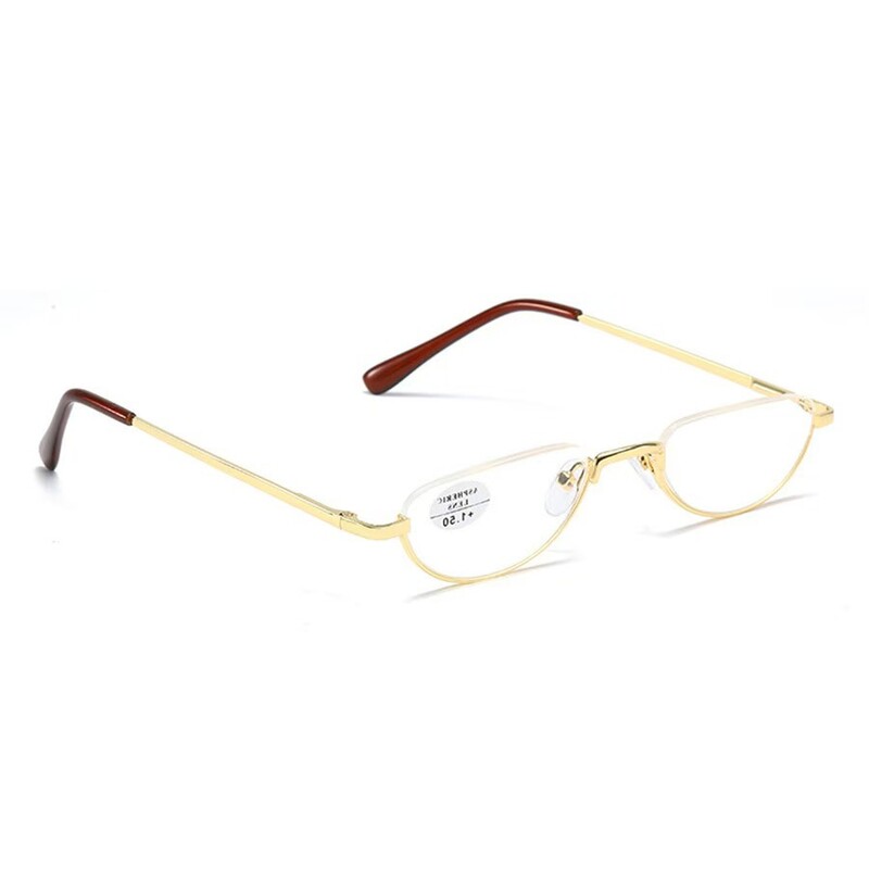Νέα διασυνοριακά γυαλιά ανάγνωσης με μισό πλαίσιο από σύρμα ψαριού με ειδικό σχήμα, ημικυκλικά μεταλλικά ελατήρια, μοντέρνα γυαλιά ανάγνωσης για ηλικιωμένους