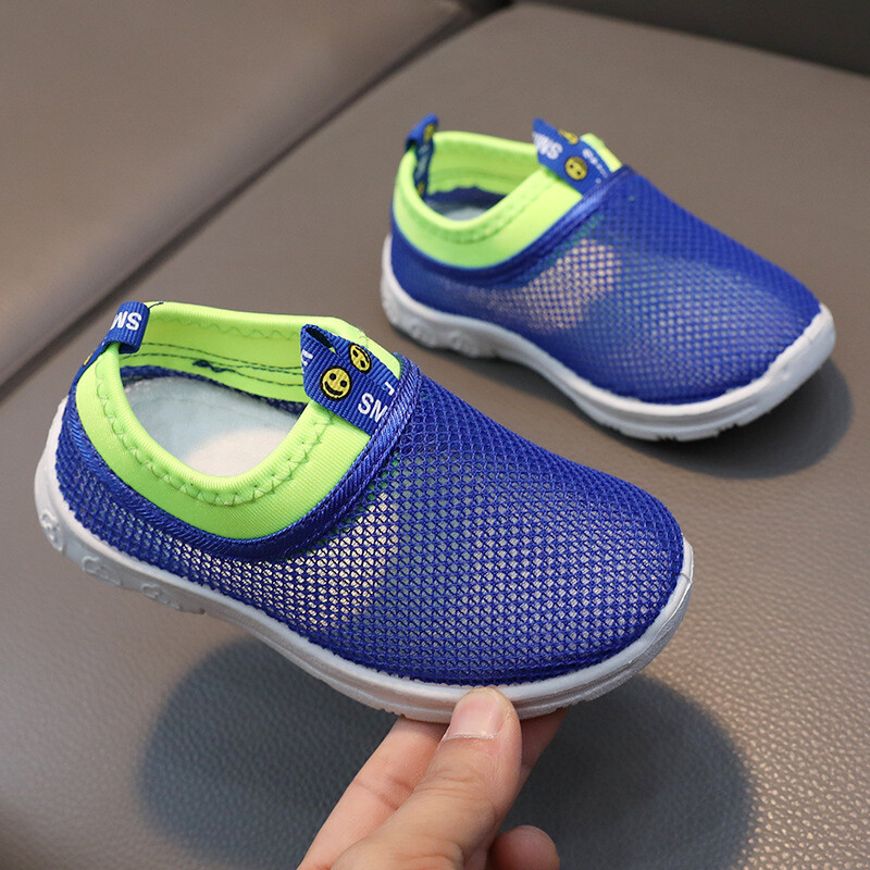 Vaikiški tinkliniai batai, vasariniai sportiniai batai berniukams, tuščiaviduriai kvėpuojantys tinkliniai batai mergaitėms, balti vaikiški batai, laisvalaikio batai kūdikiams