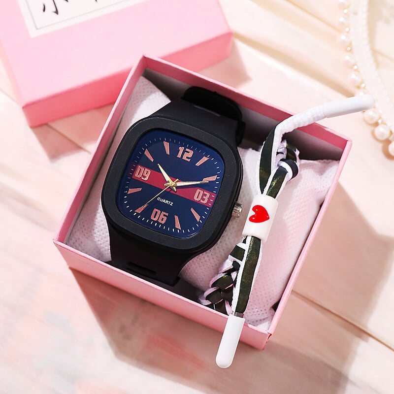 Трансгранична външна търговия, креативен малък квадратен часовник за мъже, реплика, водоустойчив, индивидуален, моден, евтин, студентски, двойни часовници за момичета