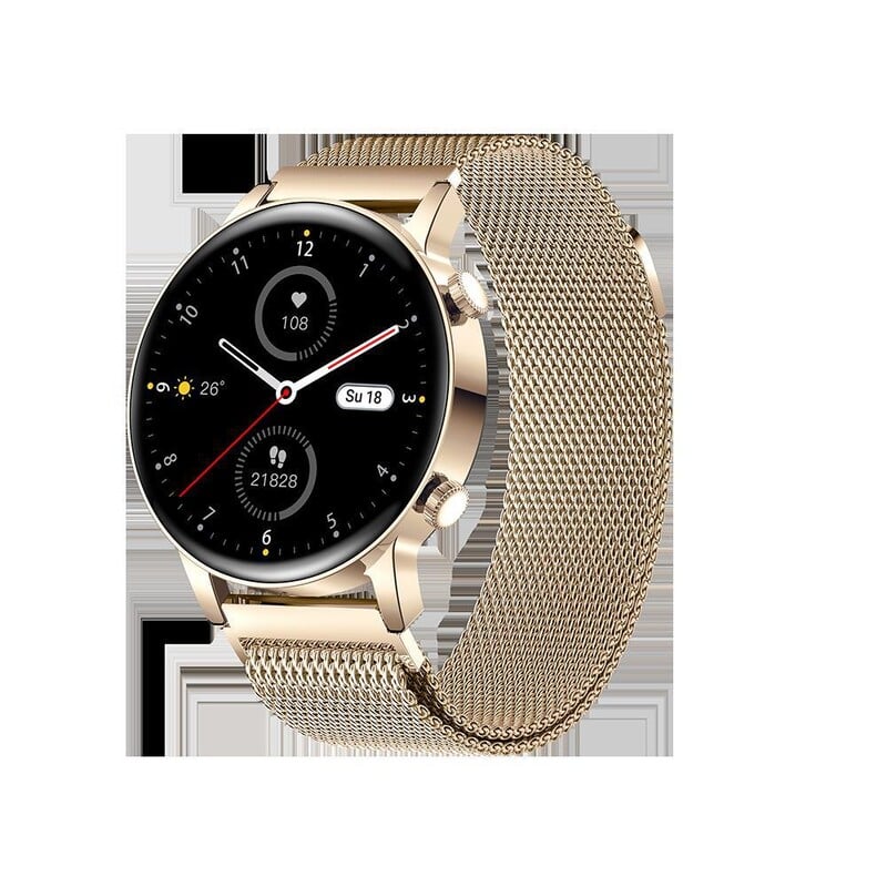 Νέο έξυπνο ρολόι για γυναίκες με οθόνη HD 360X360, κλήσεις Bluetooth, μέτρηση αρτηριακής πίεσης, μέτρηση βημάτων, αντοχή στο νερό και μεγάλη διάρκεια ζωής μπαταρίας.