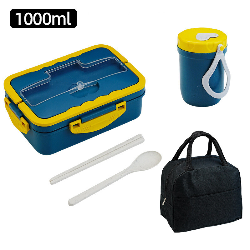 Didelės talpos kvietinių šiaudų studentų pietų dėžutė, padalinta pietų dėžutė su izoliuotu puodelių maišeliu, pietų dėžutė biuro darbuotojui