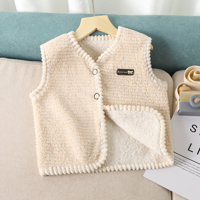 Vaikiška avikailio liemenė, rudens ir žiemos, dvipusė pliušinė liemenė, mažo ir vidutinio dydžio vaikiška, laisvalaikio, vienspalvė, vienaeilė, universali liemenė, madinga