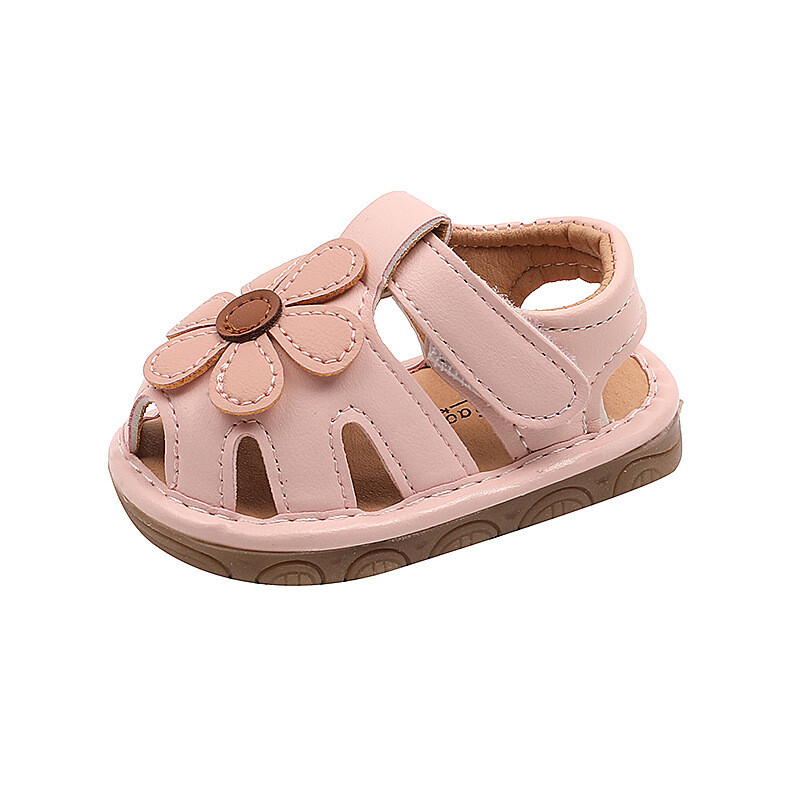 Сандали за бебешко момиче през лятото, сладки бебешки обувки с мека подметка и неплъзгащи се обувки, принцески обувки, обувки за малки деца