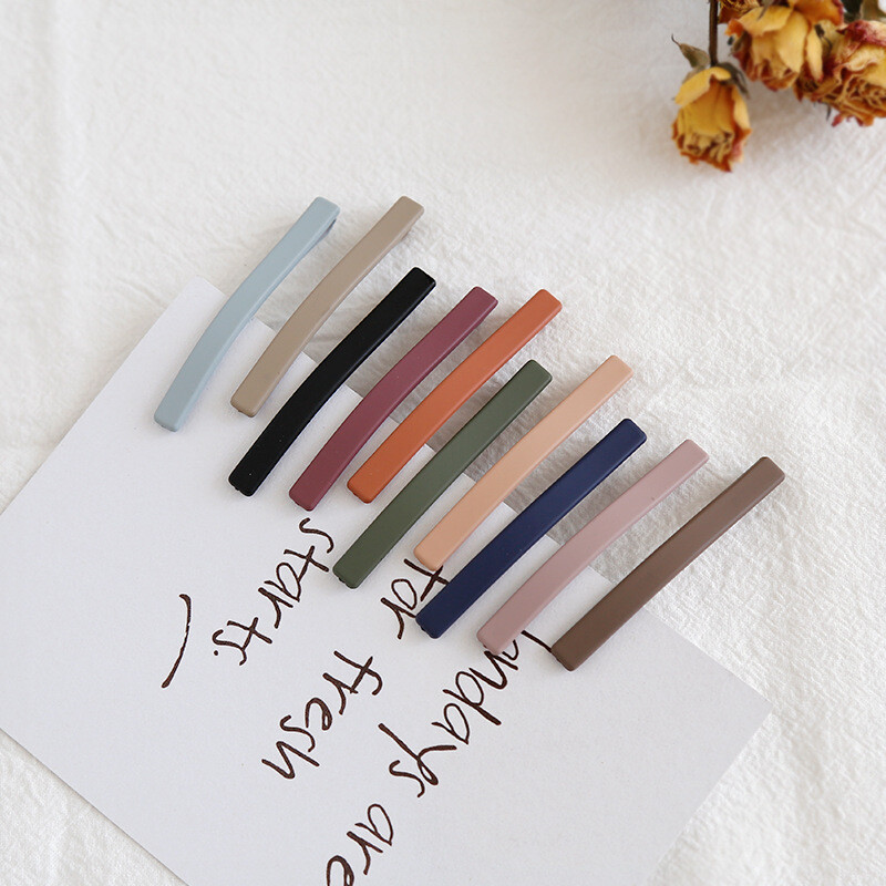 Versiune japoneză și coreeană a unei cleme simple mate în culoare pură, culoare macaron, fată pe lateral, clemă drăguță în stil universitar Liu Hairpin