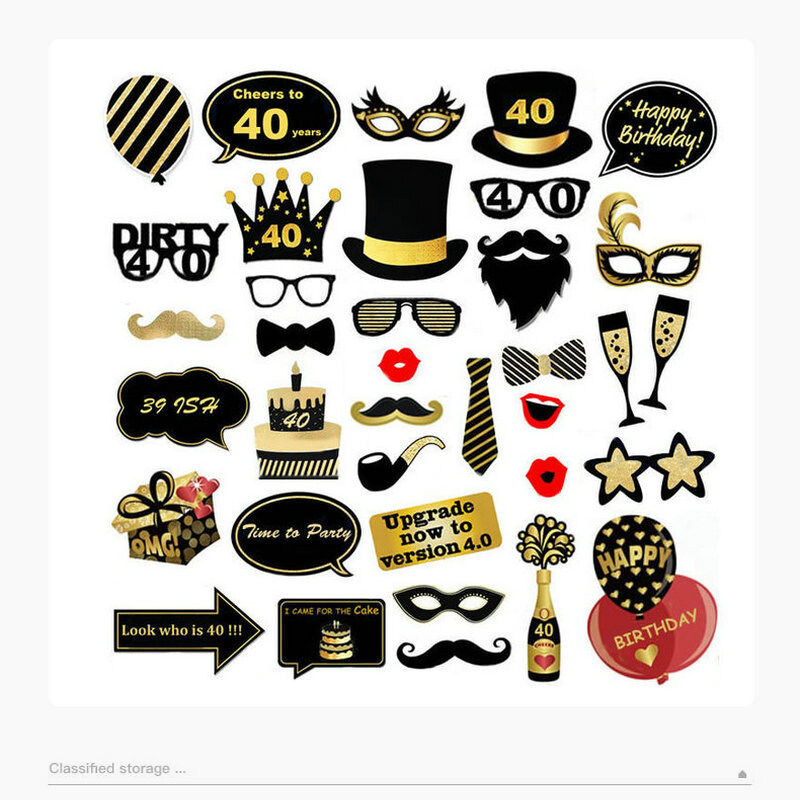 Nauji tarpvalstybiniai 30–60 metų suaugusiųjų gimtadienio nuotraukų rekvizitai, šventinės popierinės nuotraukos, nuotraukų dekoracijos