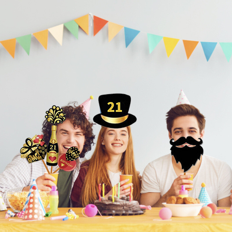 Nauji tarpvalstybiniai 30–60 metų suaugusiųjų gimtadienio nuotraukų rekvizitai, šventinės popierinės nuotraukos, nuotraukų dekoracijos