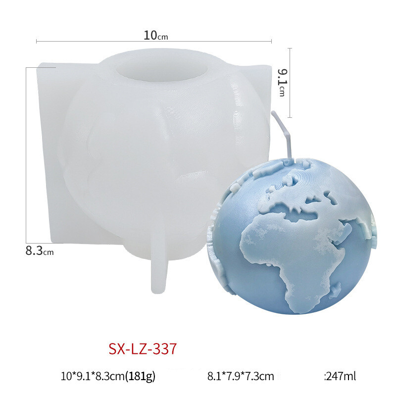 Sanxini täiustatud 3D kuu, maa, aroomiteraapia, silikoonist küünlavorm, kuu, meteoriit, kips, käsitsi valmistatud seebivorm