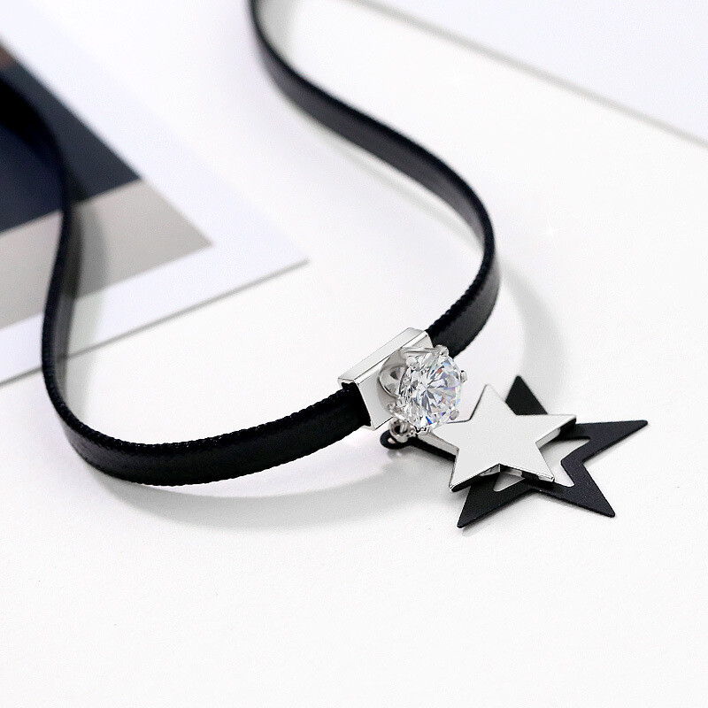 Korejiešu temperaments, universāla atslēgas kaula ķēdīte, vienkārša piecu zvaigžņu kaklarota, augstas klases nišas kaklarota