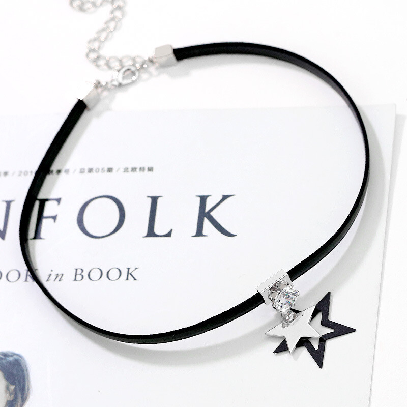 Korejiešu temperaments, universāla atslēgas kaula ķēdīte, vienkārša piecu zvaigžņu kaklarota, augstas klases nišas kaklarota